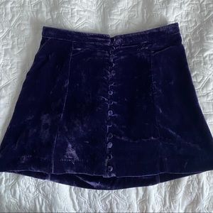 Crushed Velvet Urban Outfitters Miniskirt